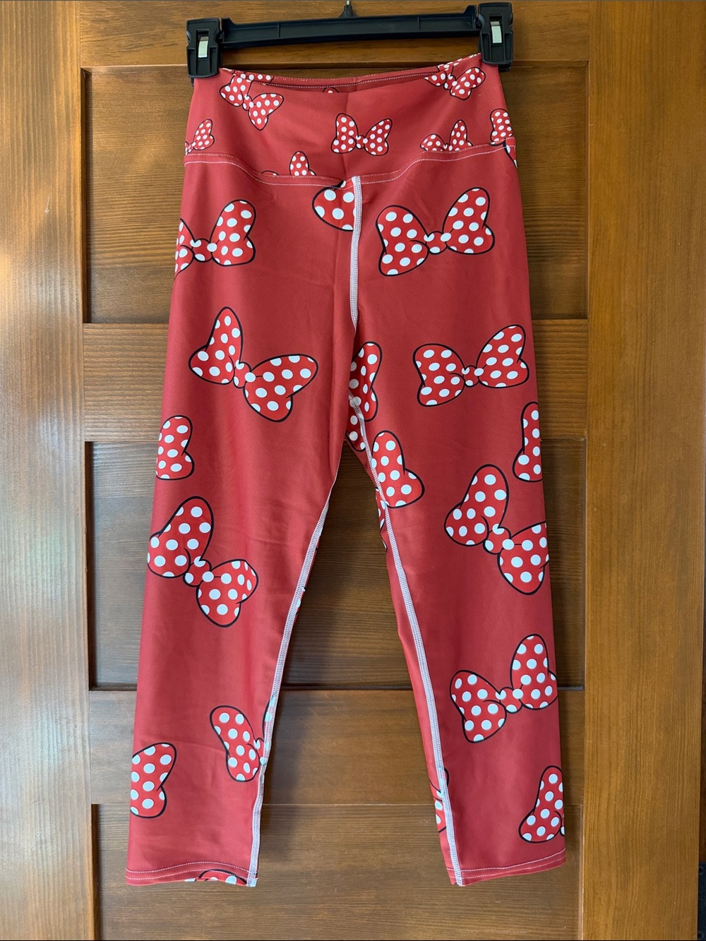 Disney Red Minnie Bow Print Leggings
